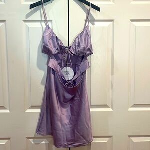 Lilac satin dress